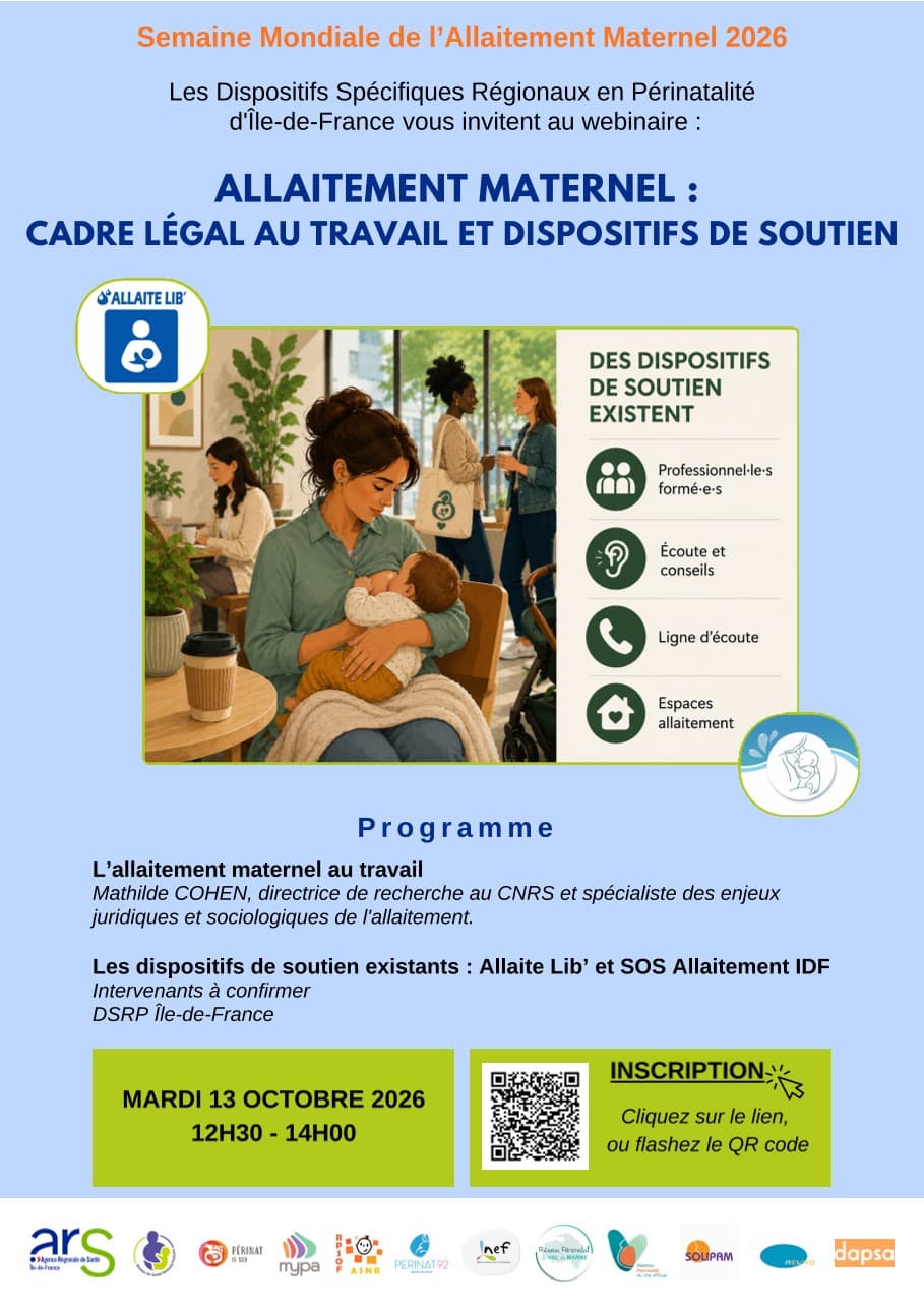 Webinaire allaitement maternel : cadre légal au travail et dispositifs de soutien